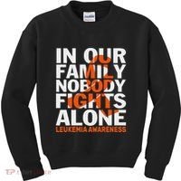 Orange Ribbon For Leukemia Awareness Family Support Kids Sweatshirt thumb 0