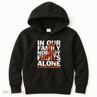 Orange Ribbon For Leukemia Awareness Family Support Kids Hoodie thumb 0