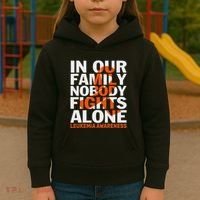 Orange Ribbon For Leukemia Awareness Family Support Kids Hoodie thumb 3