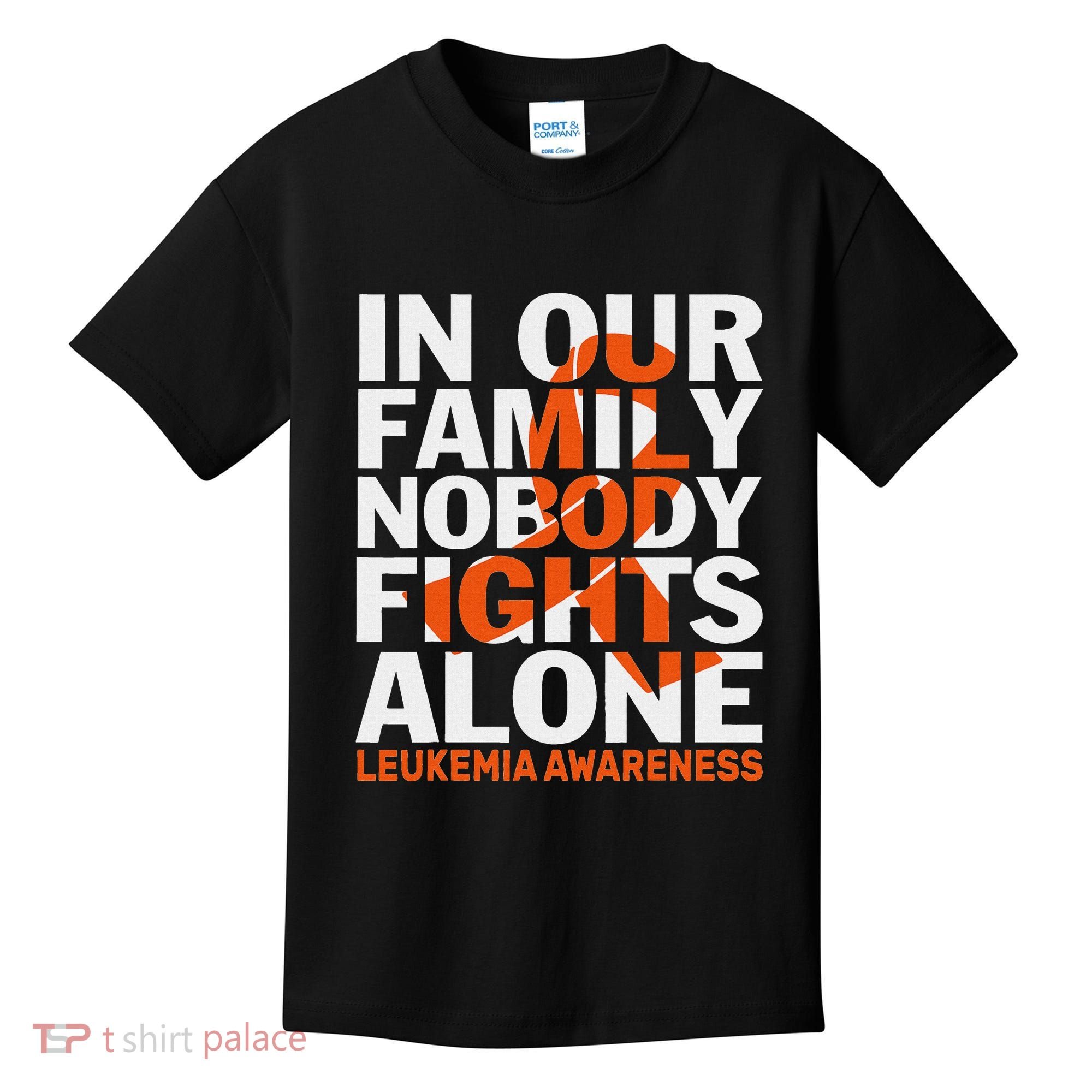 Orange Ribbon For Leukemia Awareness Family Support Kids T-Shirt