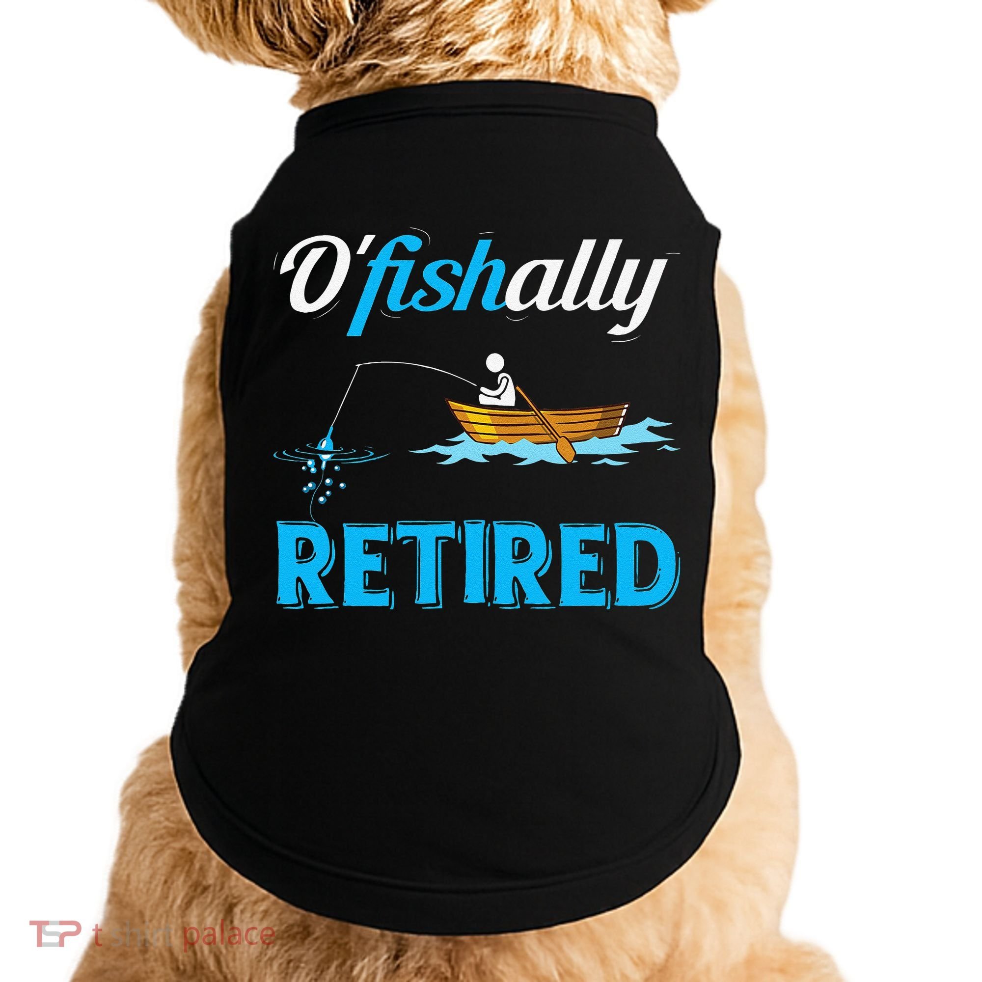 OFishally Retired Funny Fisherman Retirement Gift Doggie Tank