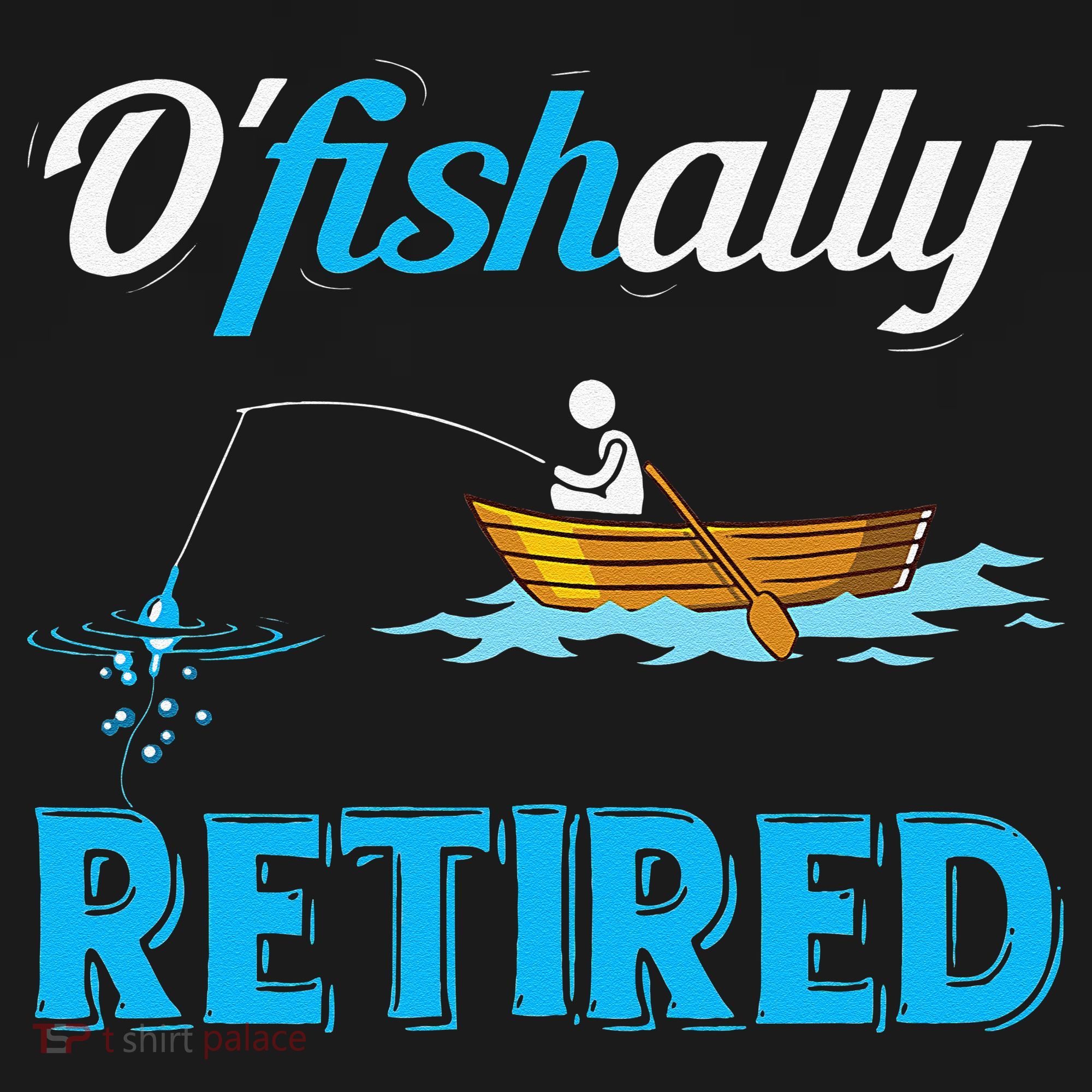OFishally Retired Funny Fisherman Retirement Gift USA-Made Doggie Bandana