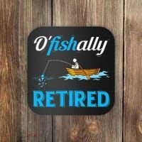 OFishally Retired Funny Fisherman Retirement Gift Coaster thumb 0