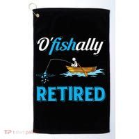 OFishally Retired Funny Fisherman Retirement Gift Golf Towel thumb 0