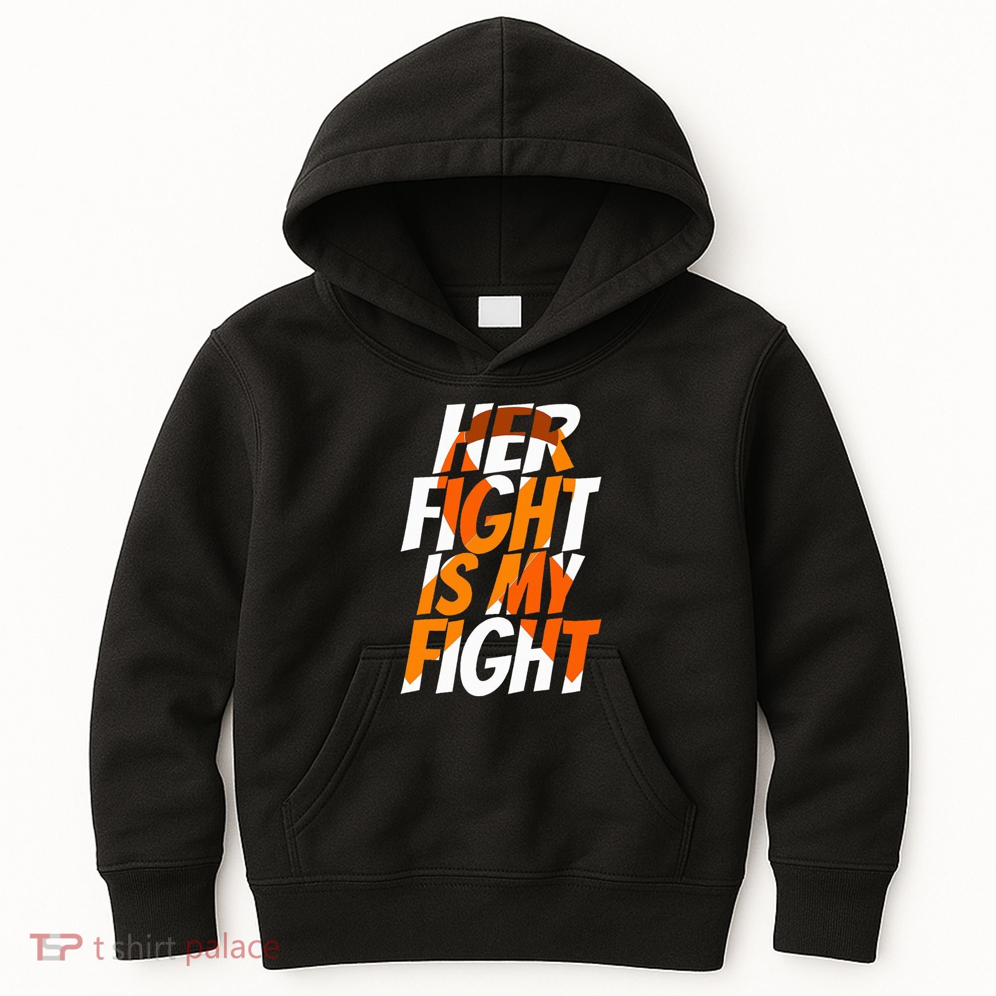 Orange Ribbon for Her Products Leukemia Awareness Kids Hoodie