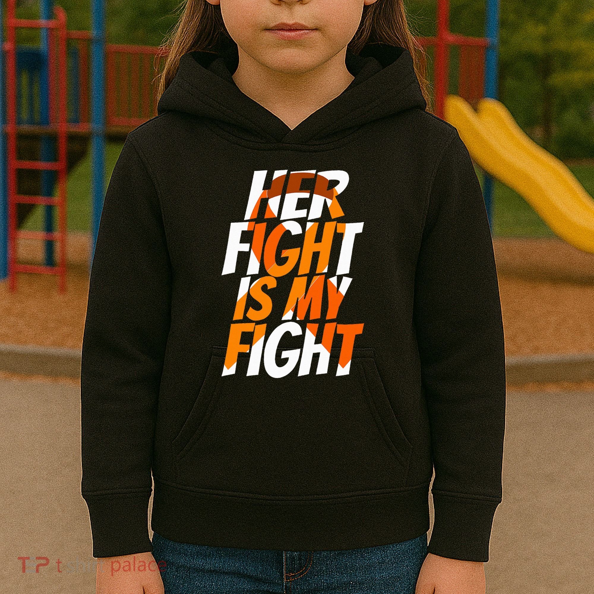 Orange Ribbon for Her Products Leukemia Awareness Kids Hoodie