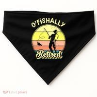 Ofishally Retired Fishing Retirement USA-Made Doggie Bandana thumb 0
