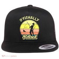 Ofishally Retired Fishing Retirement Flat Bill Trucker Hat thumb 0