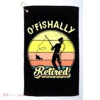 Ofishally Retired Fishing Retirement Golf Towel thumb 0