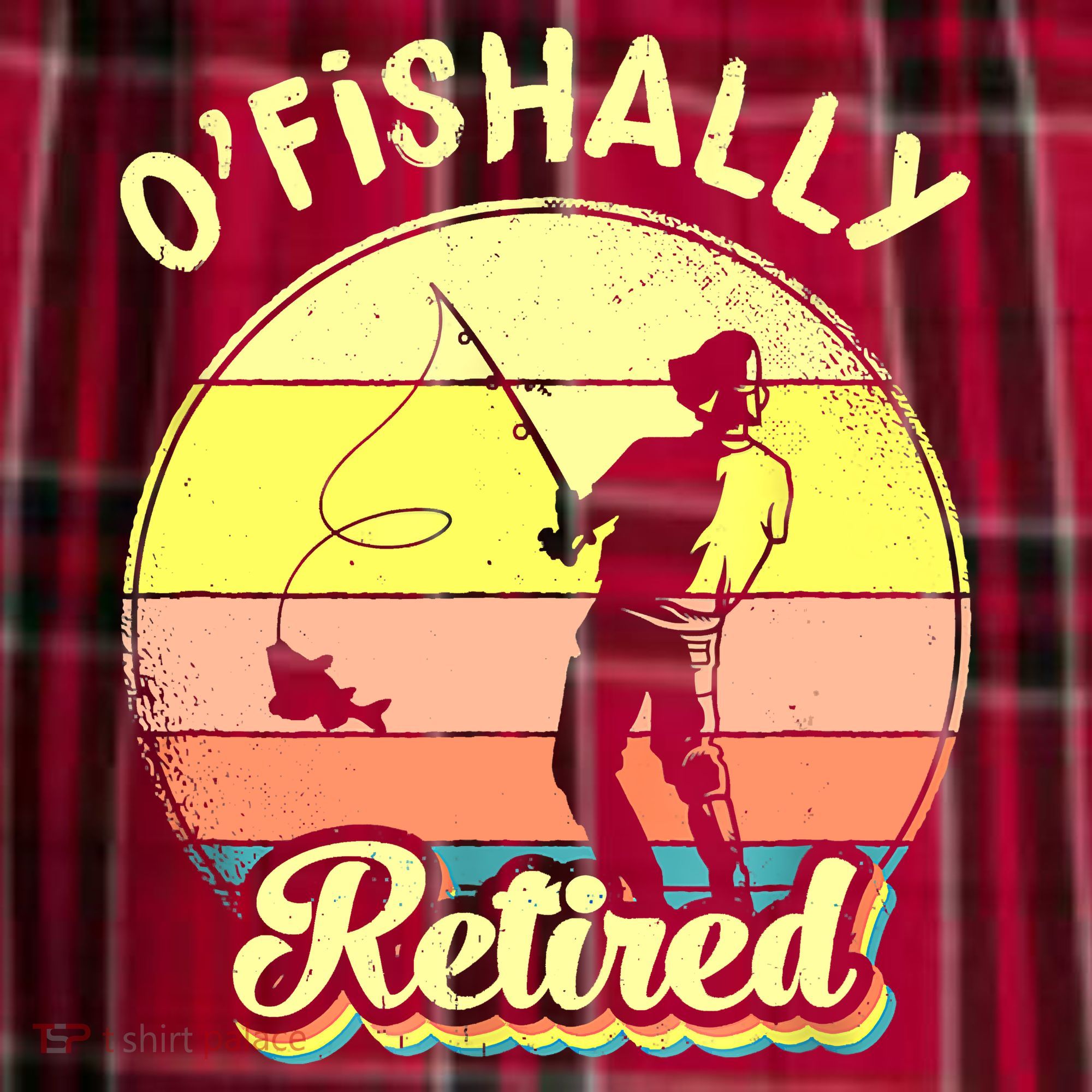 Ofishally Retired Fishing Retirement Men's Flannel Plaid Pajama Pants