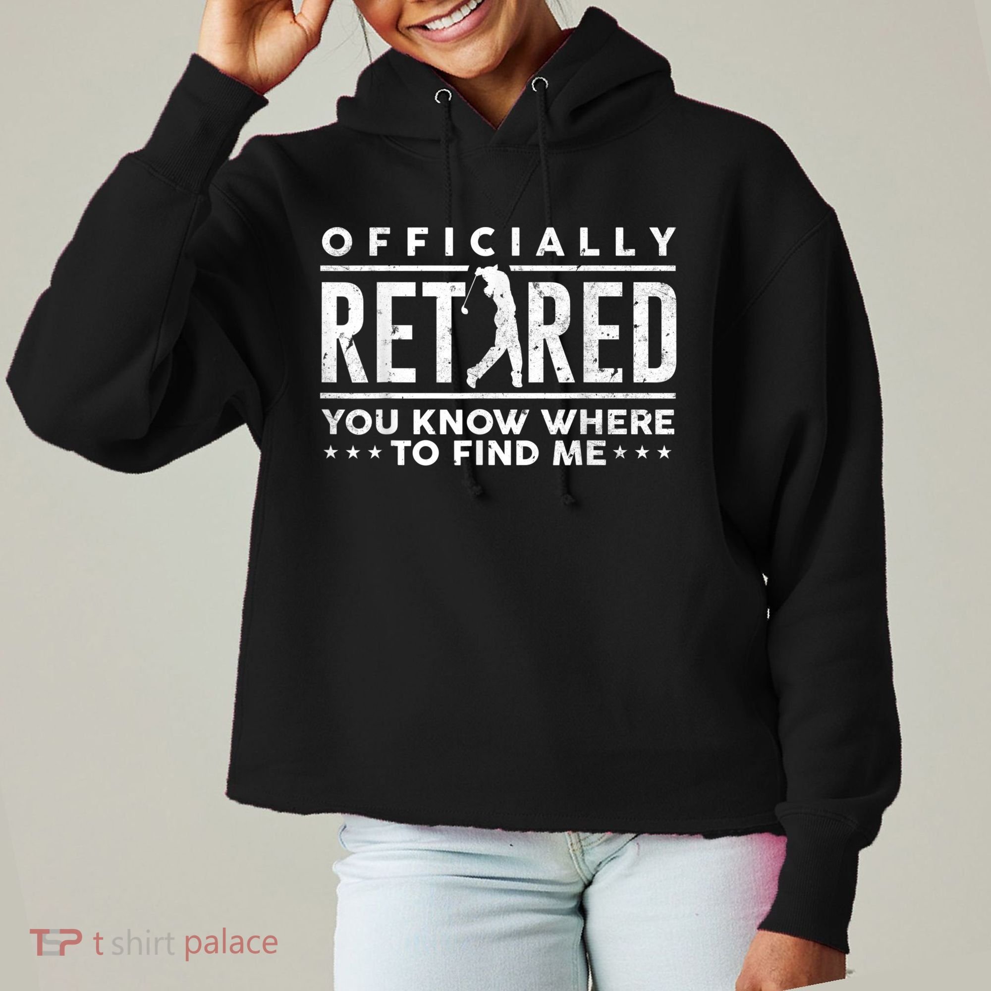 Officially Retired Golf Dad Golfing Retirement Golfer Ladies Heavyweight Boxy Pullover Hoodie