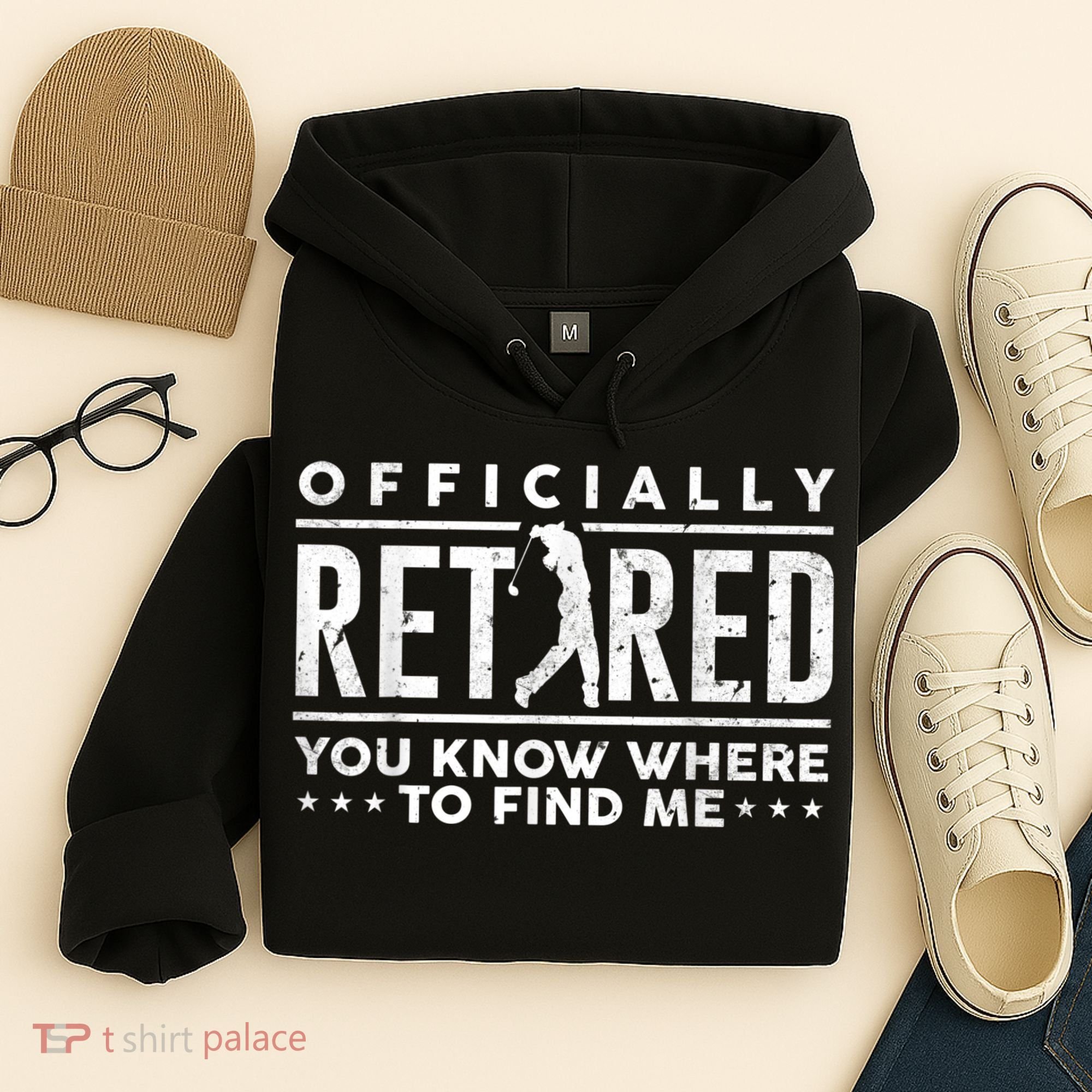Officially Retired Golf Dad Golfing Retirement Golfer Hoodie