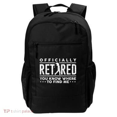 Officially Retired Golf Dad Golfing Retirement Golfer Backpack