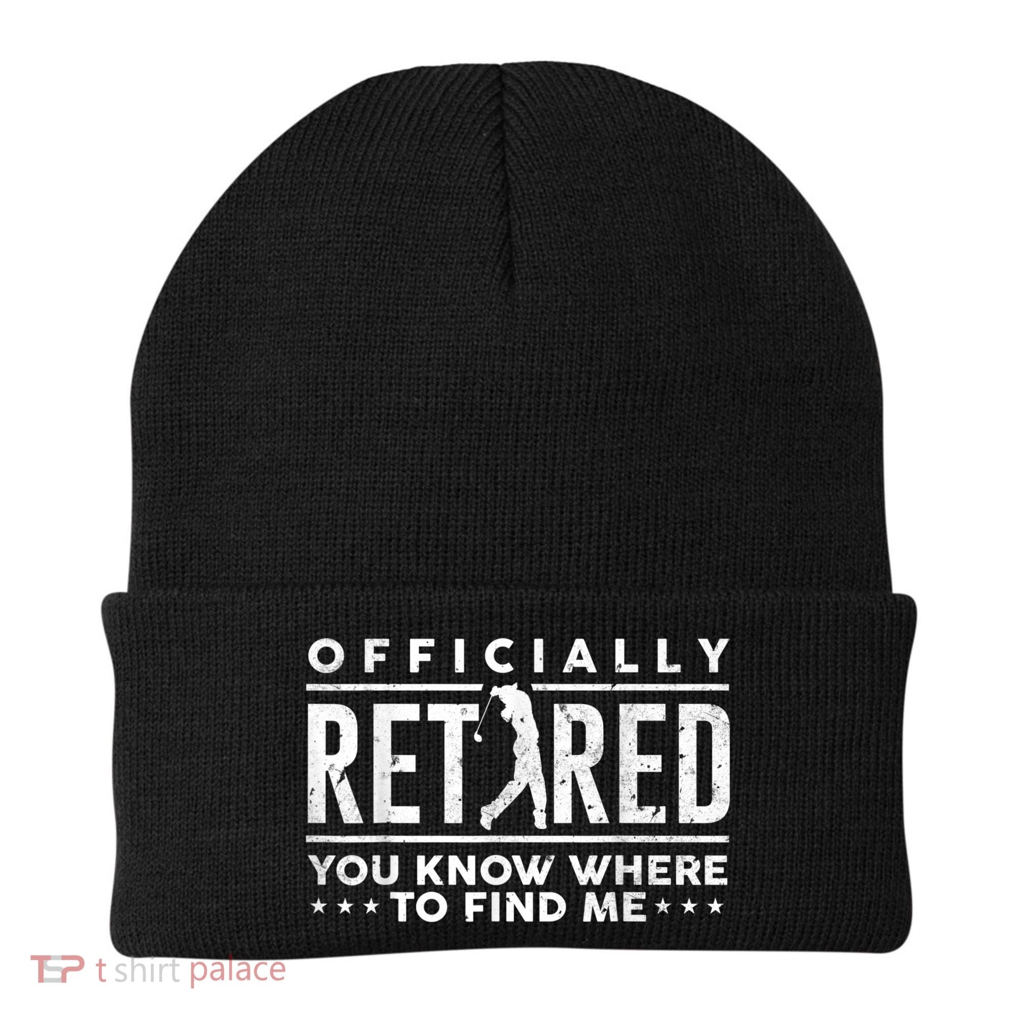Officially Retired Golf Dad Golfing Retirement Golfer Beanie