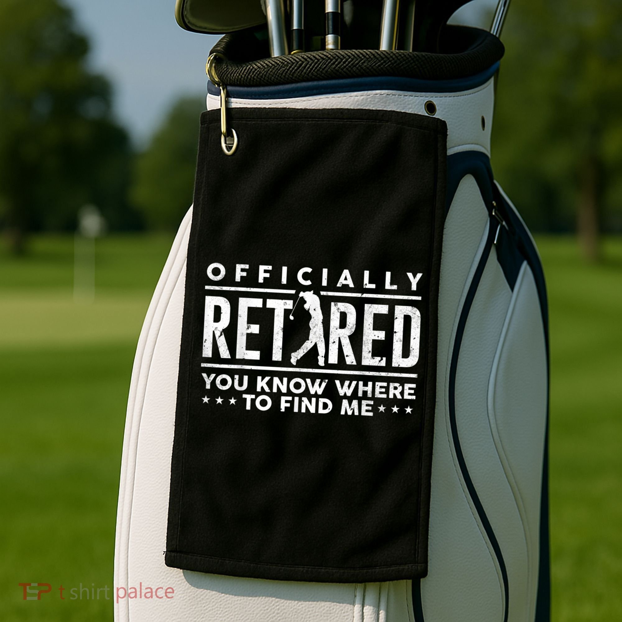 Officially Retired Golf Dad Golfing Retirement Golfer Golf Towel