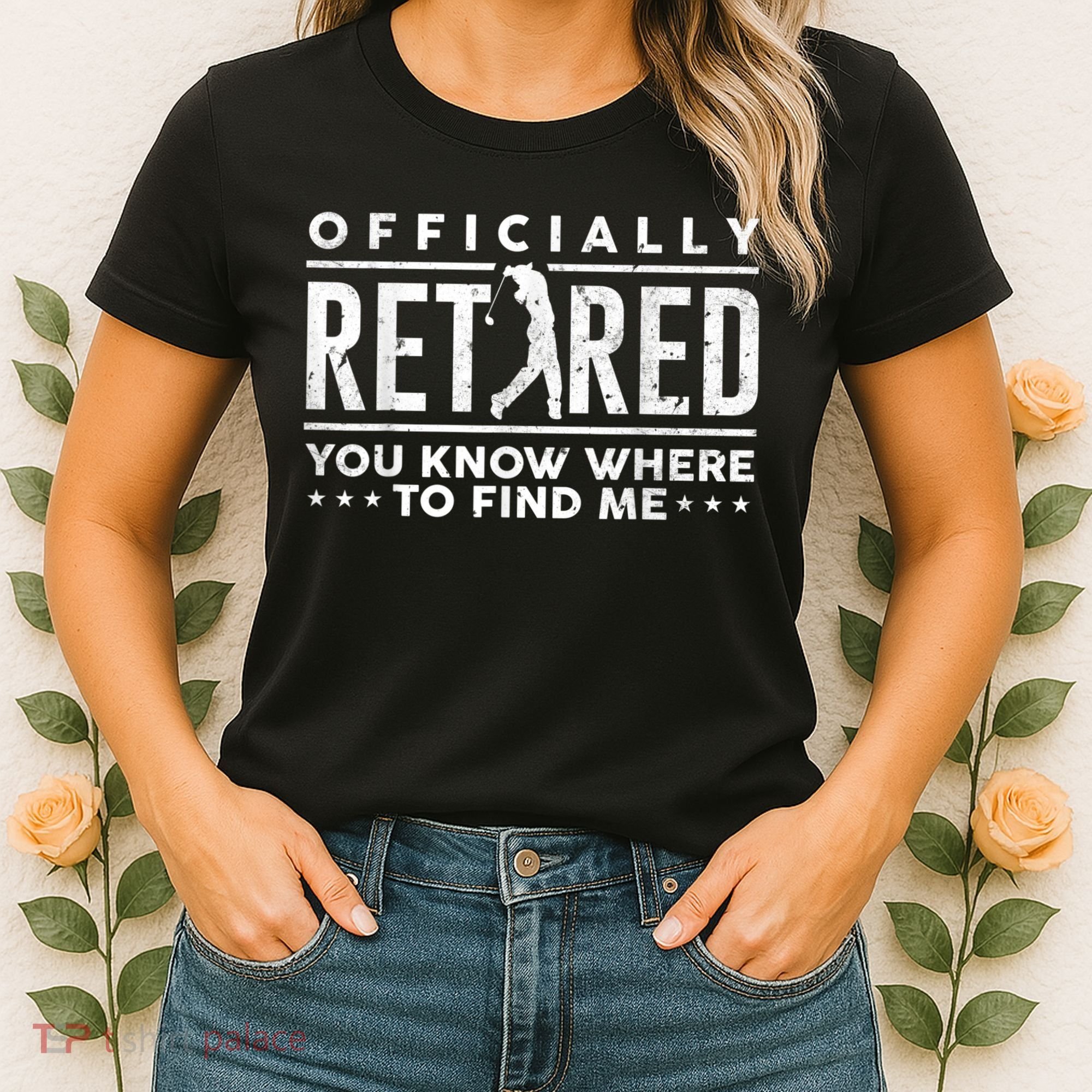 Officially Retired Golf Dad Golfing Retirement Golfer Women's T-Shirt