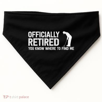 Officially Retired Gift Golf Dad Golfing Retiret Golfer Gift USA-Made Doggie Bandana