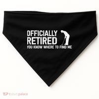 Officially Retired Gift Golf Dad Golfing Retiret Golfer Gift USA-Made Doggie Bandana thumb 0