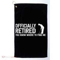Officially Retired Gift Golf Dad Golfing Retiret Golfer Gift Golf Towel thumb 0
