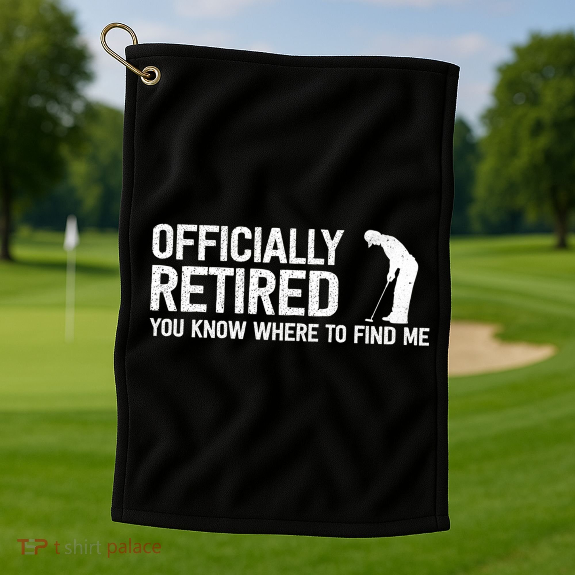 Officially Retired Gift Golf Dad Golfing Retiret Golfer Gift Golf Towel
