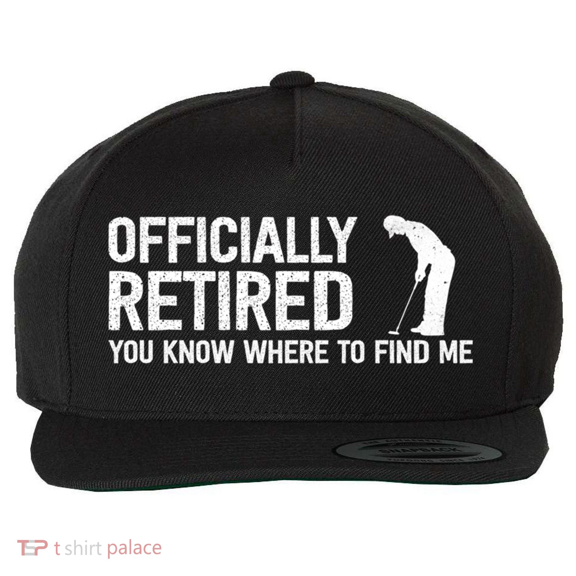 Officially Retired Gift Golf Dad Golfing Retiret Golfer Gift Wool Snapback Cap