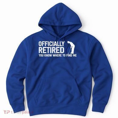 Officially Retired Gift Golf Dad Golfing Retiret Golfer Gift Hoodie