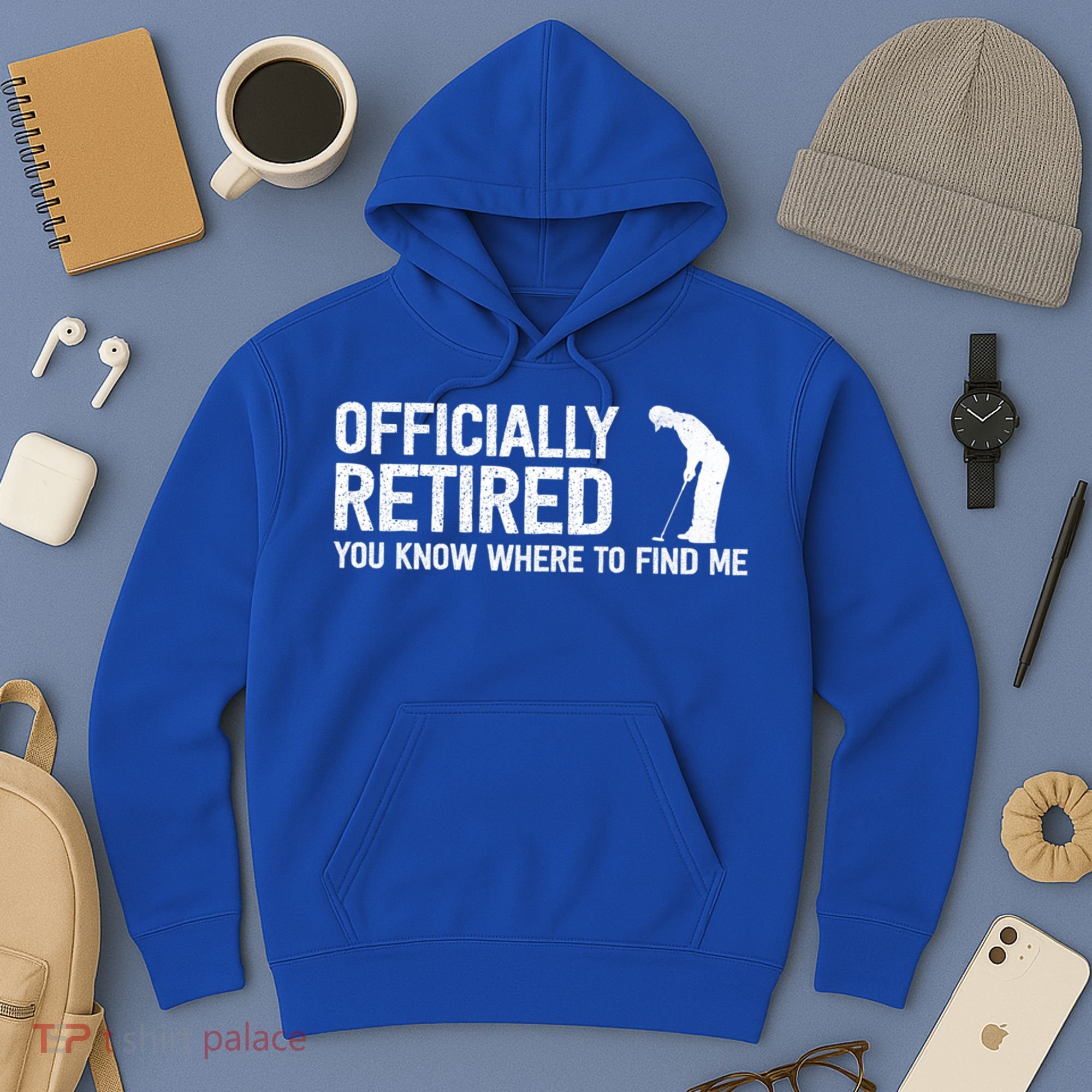 Officially Retired Gift Golf Dad Golfing Retiret Golfer Gift Hoodie