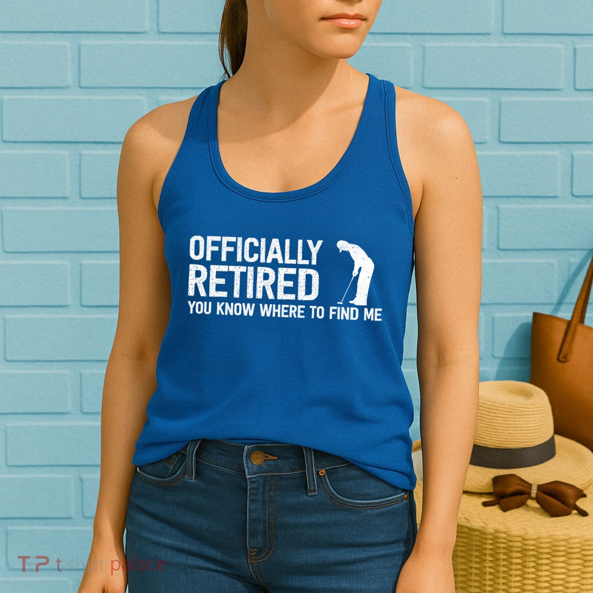Officially Retired Gift Golf Dad Golfing Retiret Golfer Gift Women's Tank Top