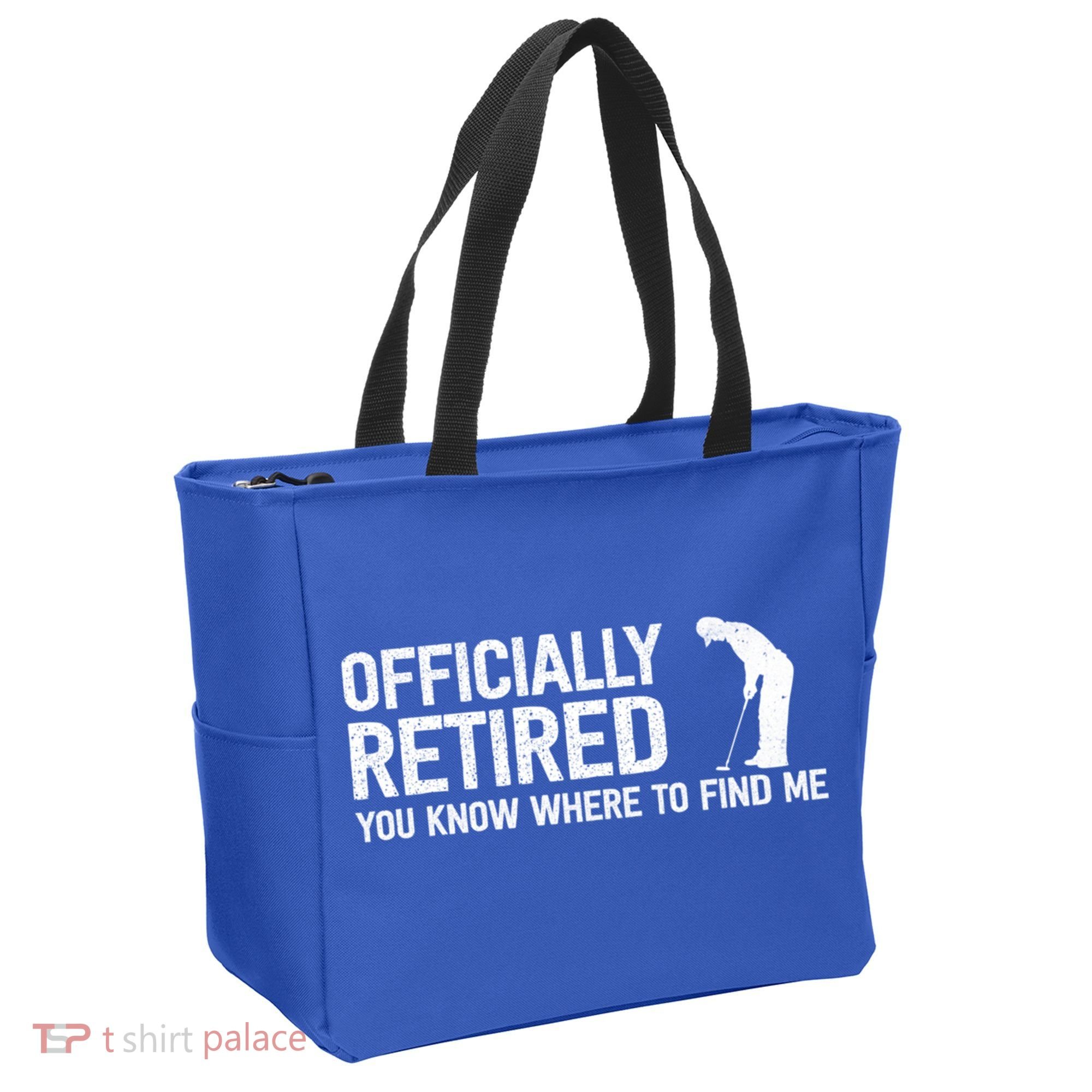 Officially Retired Gift Golf Dad Golfing Retiret Golfer Gift Tote Bag