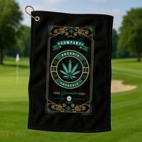 Organic Cannabis Medical Marijuana Golf Towel thumb 1