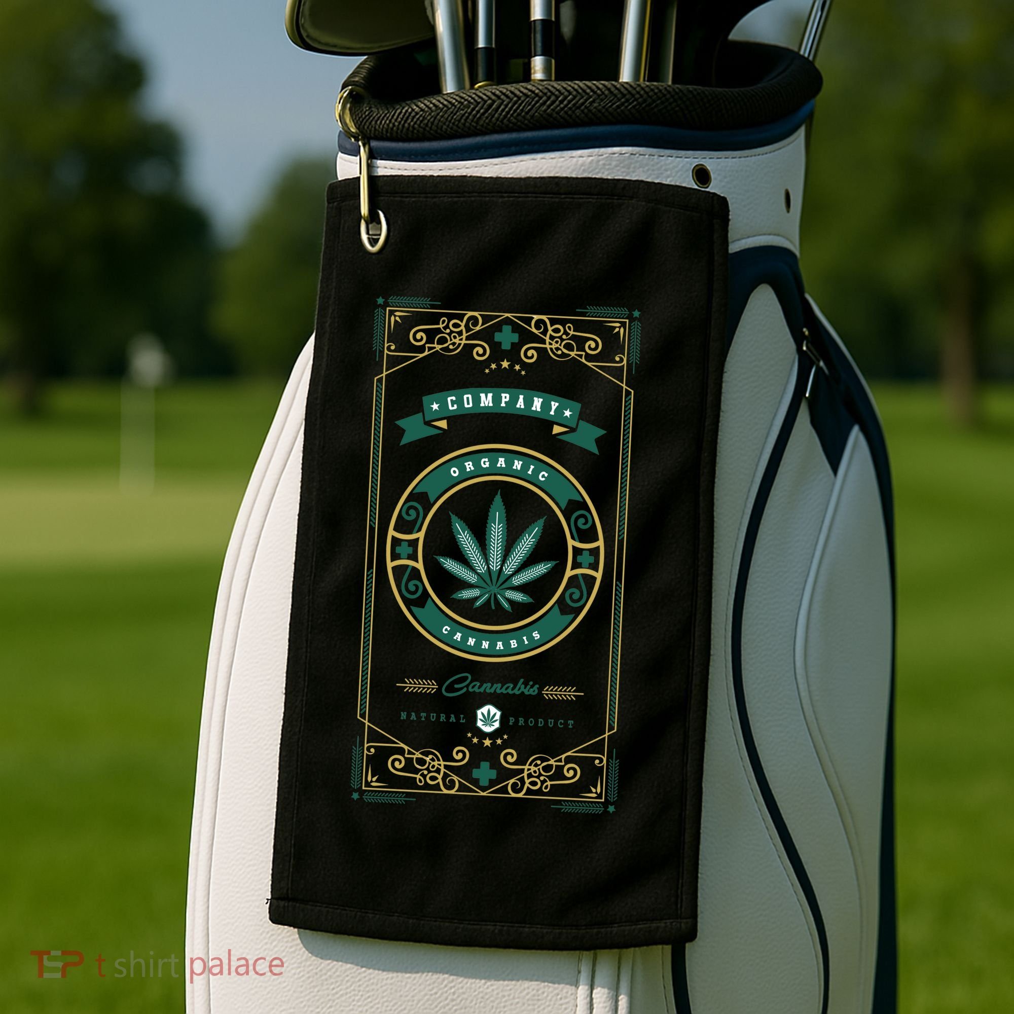 Organic Cannabis Medical Marijuana Golf Towel