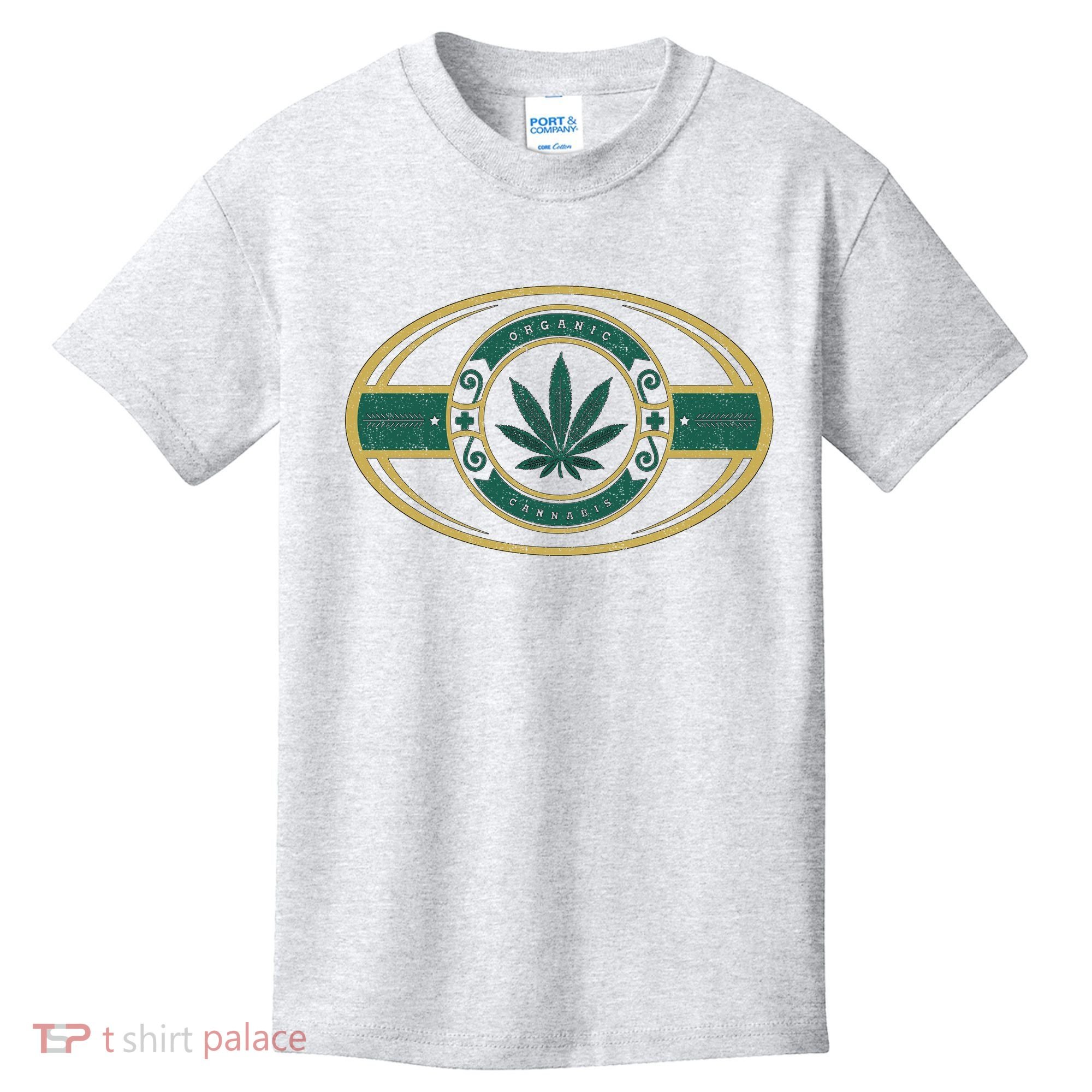 Organic Cannabis Medical Marijuana Gold Seal Kids T-Shirt