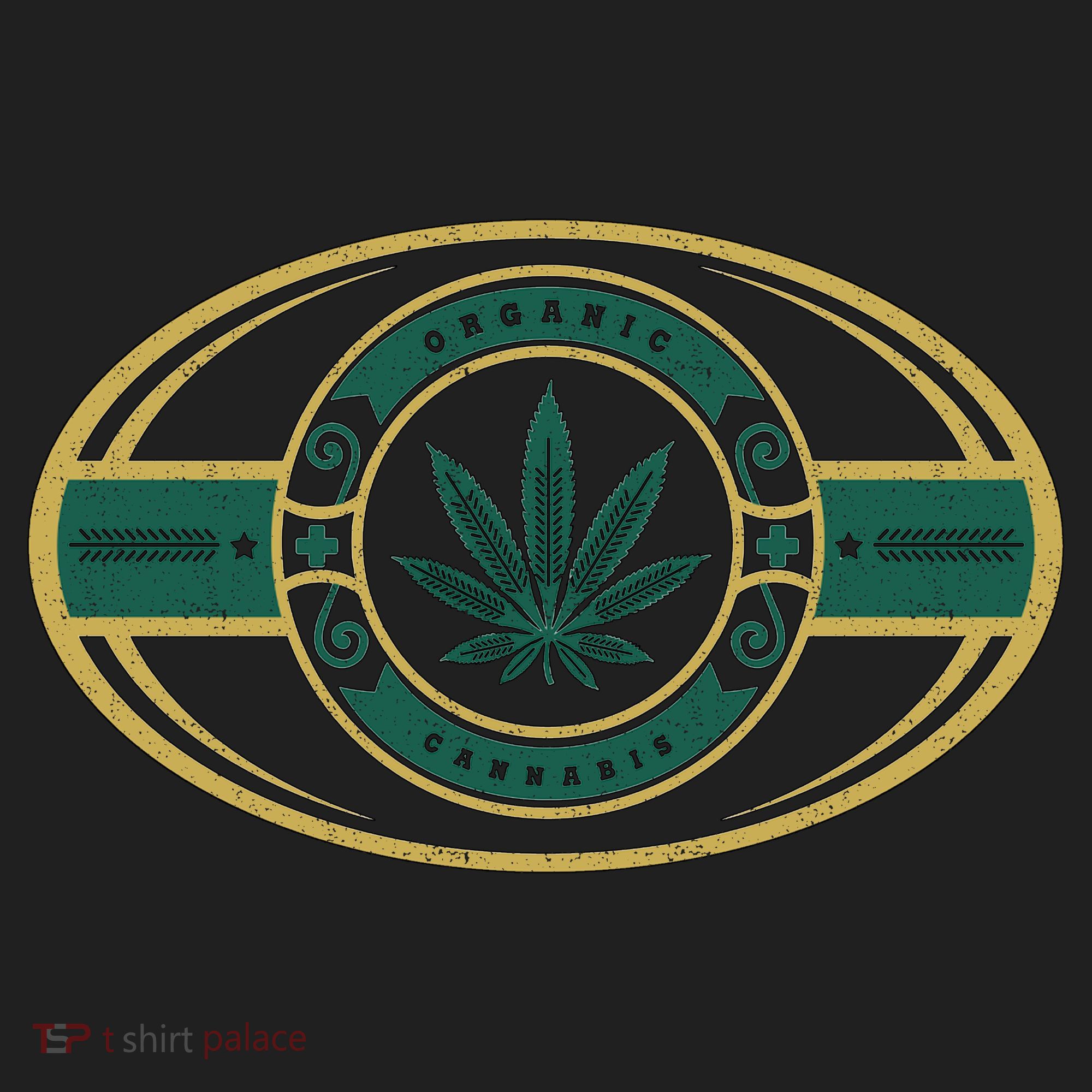 Organic Cannabis Medical Marijuana Gold Seal Golf Towel