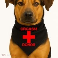 Orgasm Donor Red Imprint USA-Made Doggie Bandana thumb 1