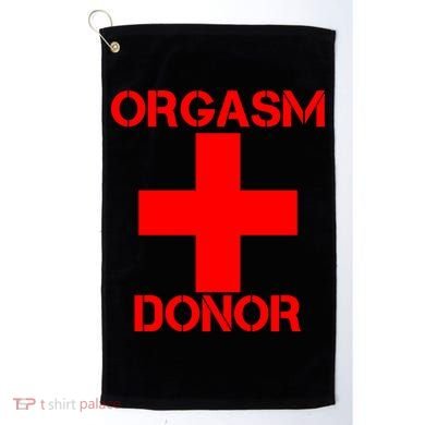 Orgasm Donor Red Imprint Golf Towel