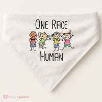 One Race Human Anti Racism Diversity Day USA-Made Doggie Bandana thumb 0