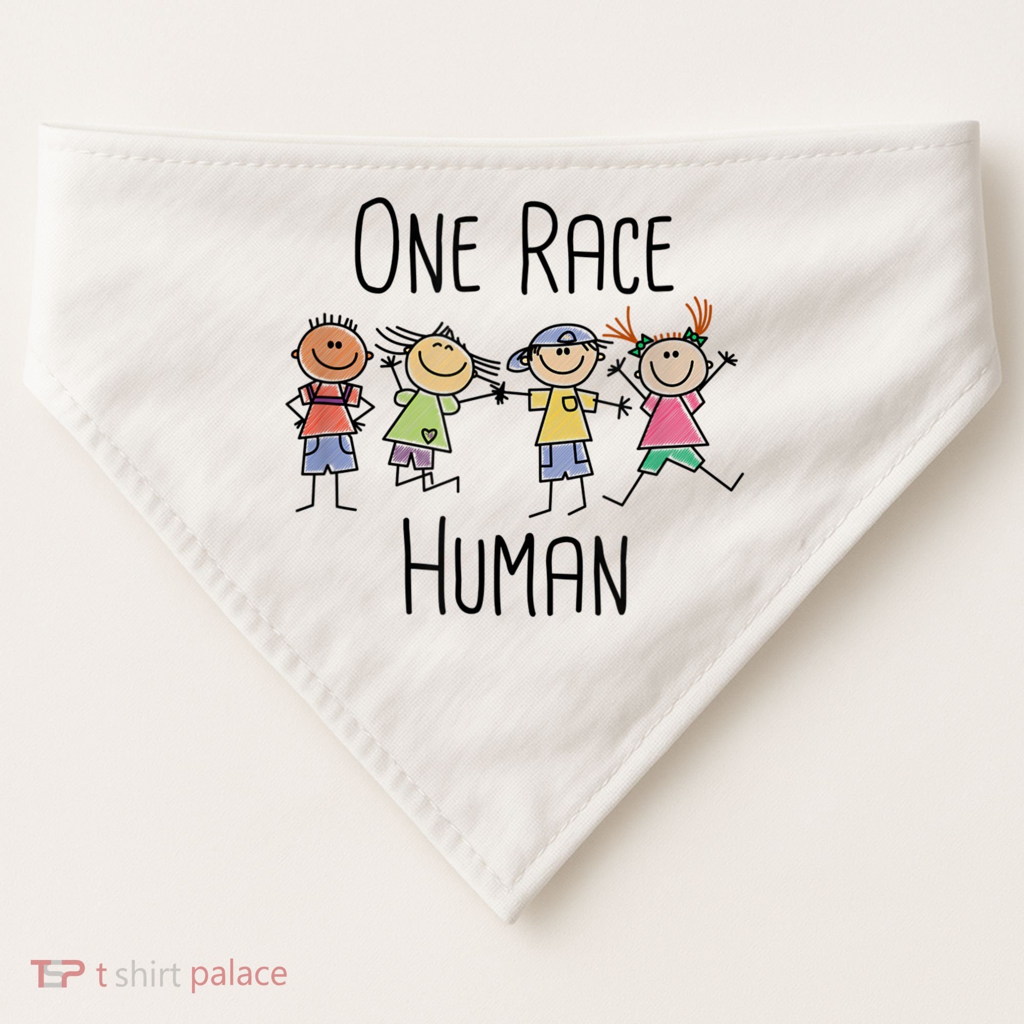 One Race Human Anti Racism Diversity Day USA-Made Doggie Bandana