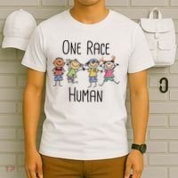 One Race Human Anti Racism Diversity Day T-Shirt thumb 6