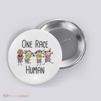 One Race Human Anti Racism Diversity Day Button thumb 0