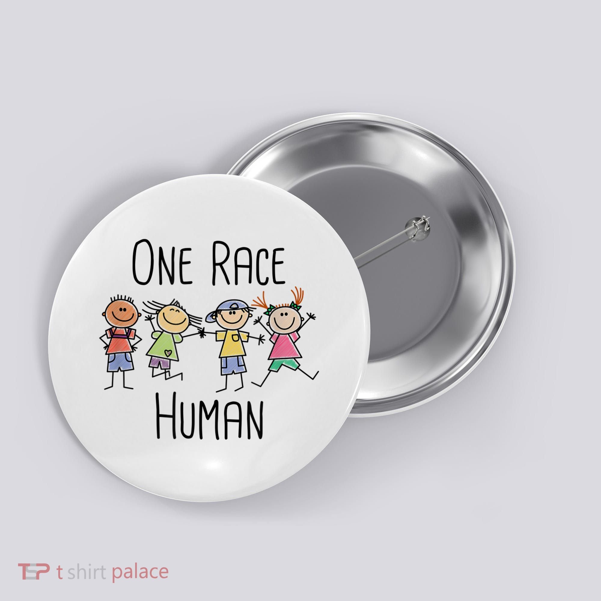 One Race Human Anti Racism Diversity Day Button