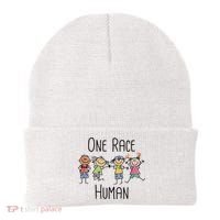 One Race Human Anti Racism Diversity Day Beanie thumb 0