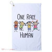 One Race Human Anti Racism Diversity Day Golf Towel thumb 0