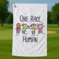 One Race Human Anti Racism Diversity Day Golf Towel thumb 1