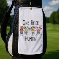 One Race Human Anti Racism Diversity Day Golf Towel thumb 2