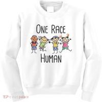 One Race Human Anti Racism Diversity Day Kids Sweatshirt thumb 0