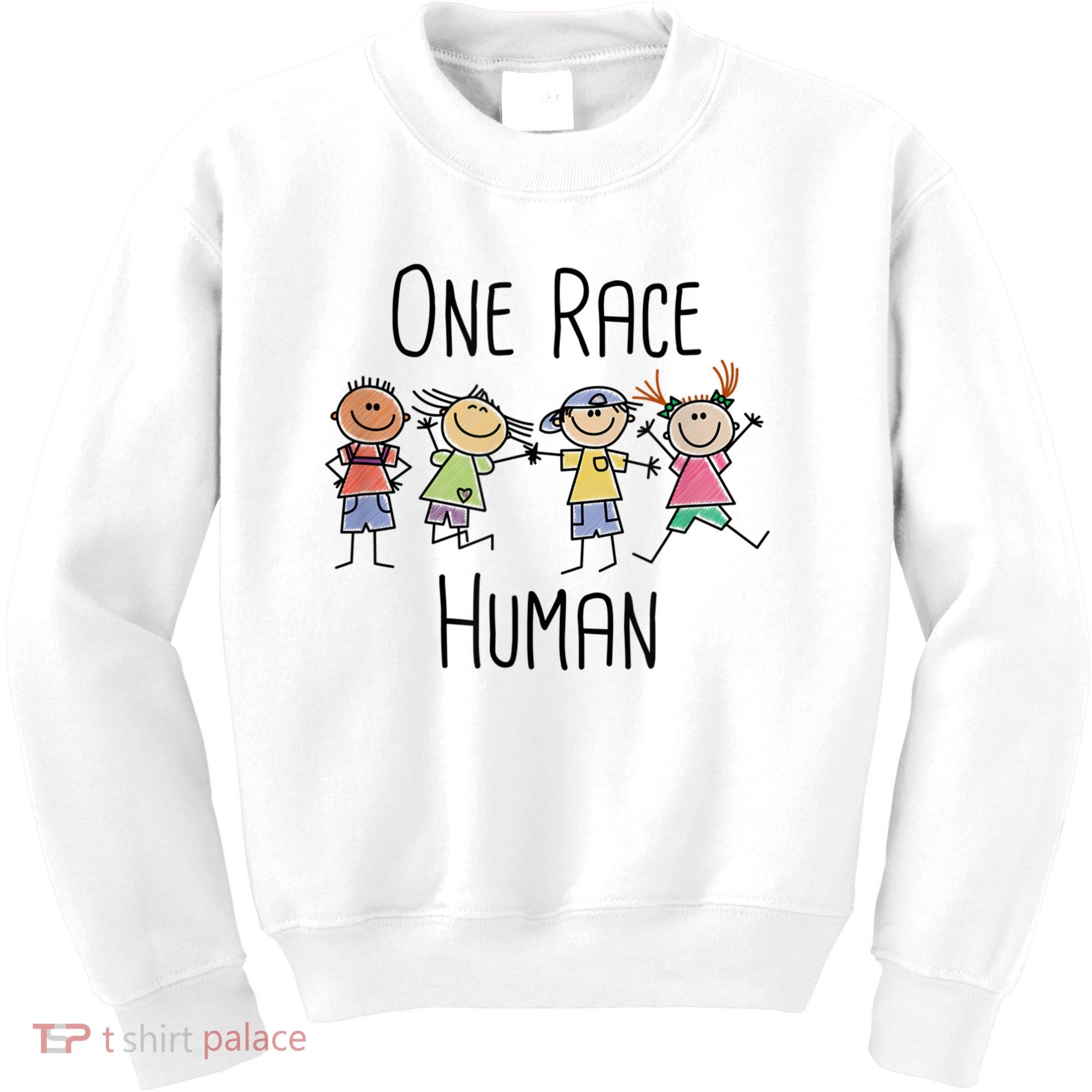 One Race Human Anti Racism Diversity Day Kids Sweatshirt