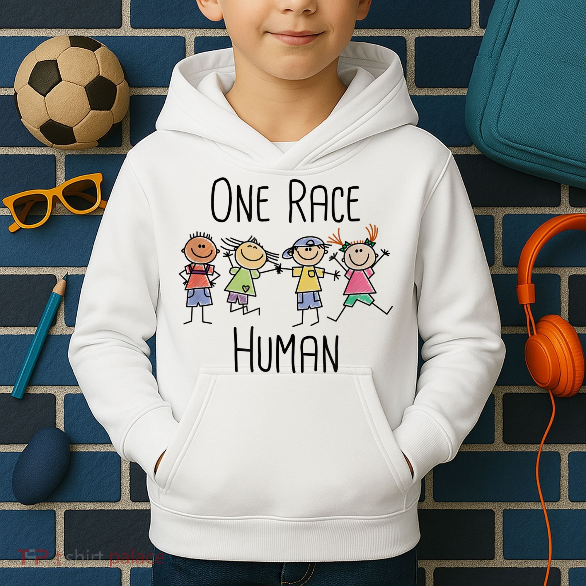 One Race Human Anti Racism Diversity Day Kids Hoodie