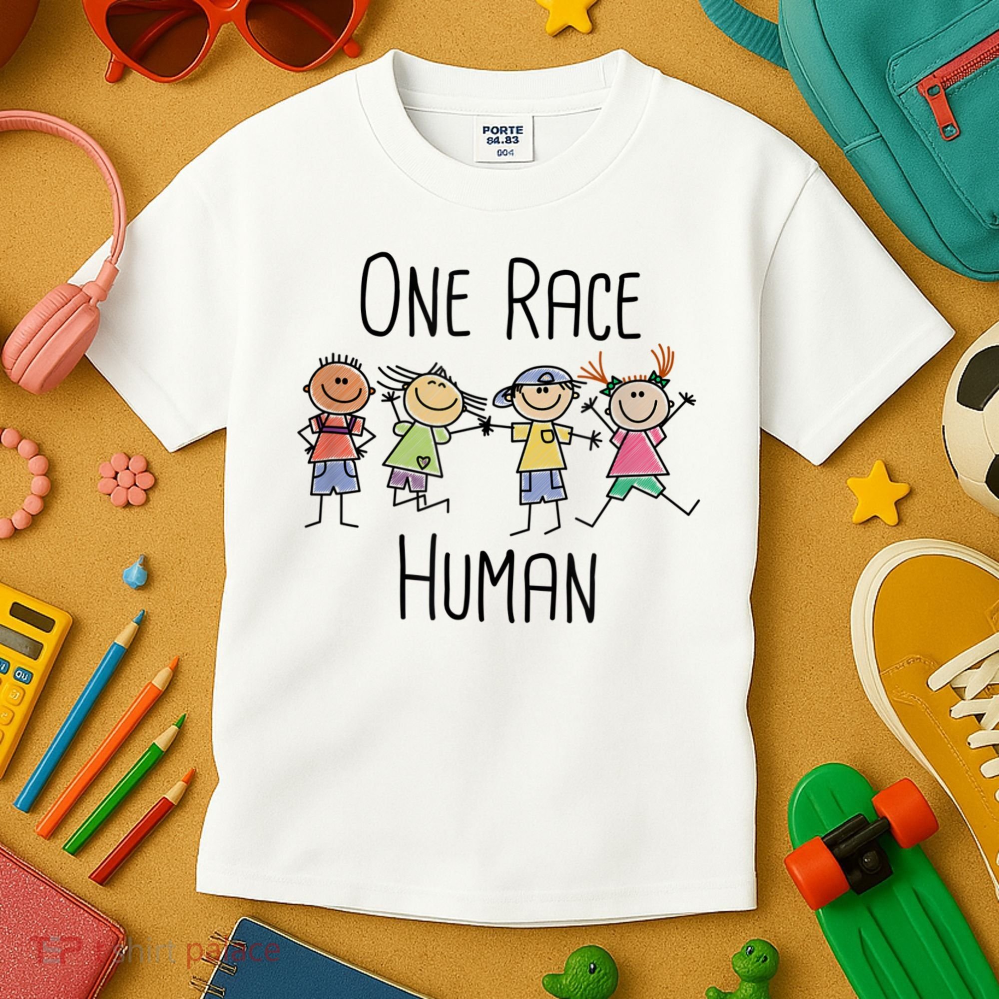 One Race Human Anti Racism Diversity Day Kids T-Shirt