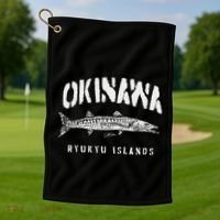 Okinawa Ryukyu Islands Japan Great Barracuda Golf Towel thumb 1