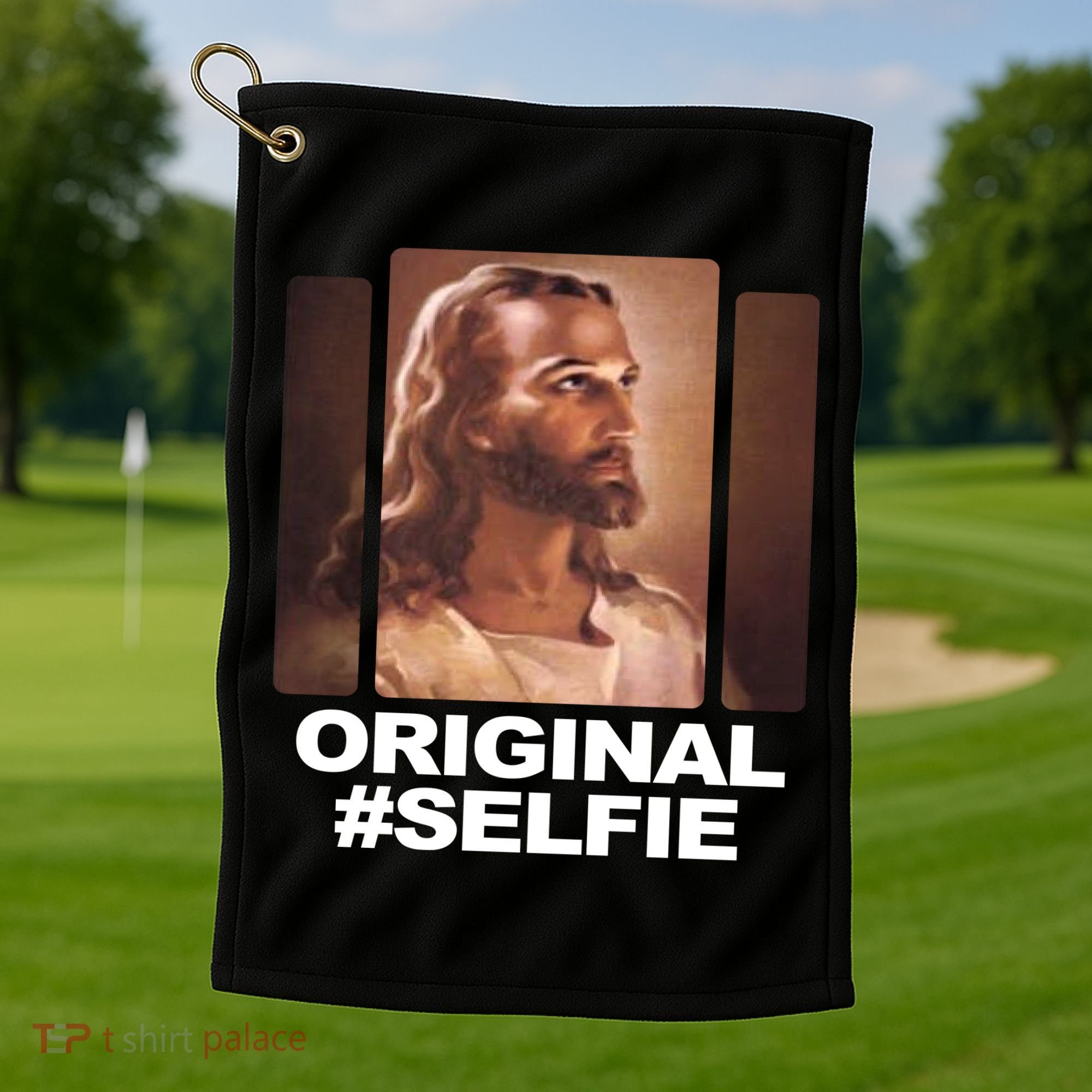 Original Selfie Jesus Golf Towel